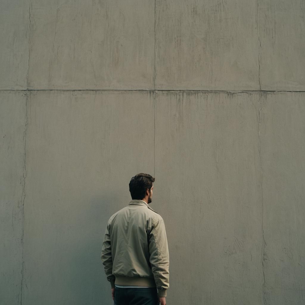 Contemplative Man in Cinematic Film Still