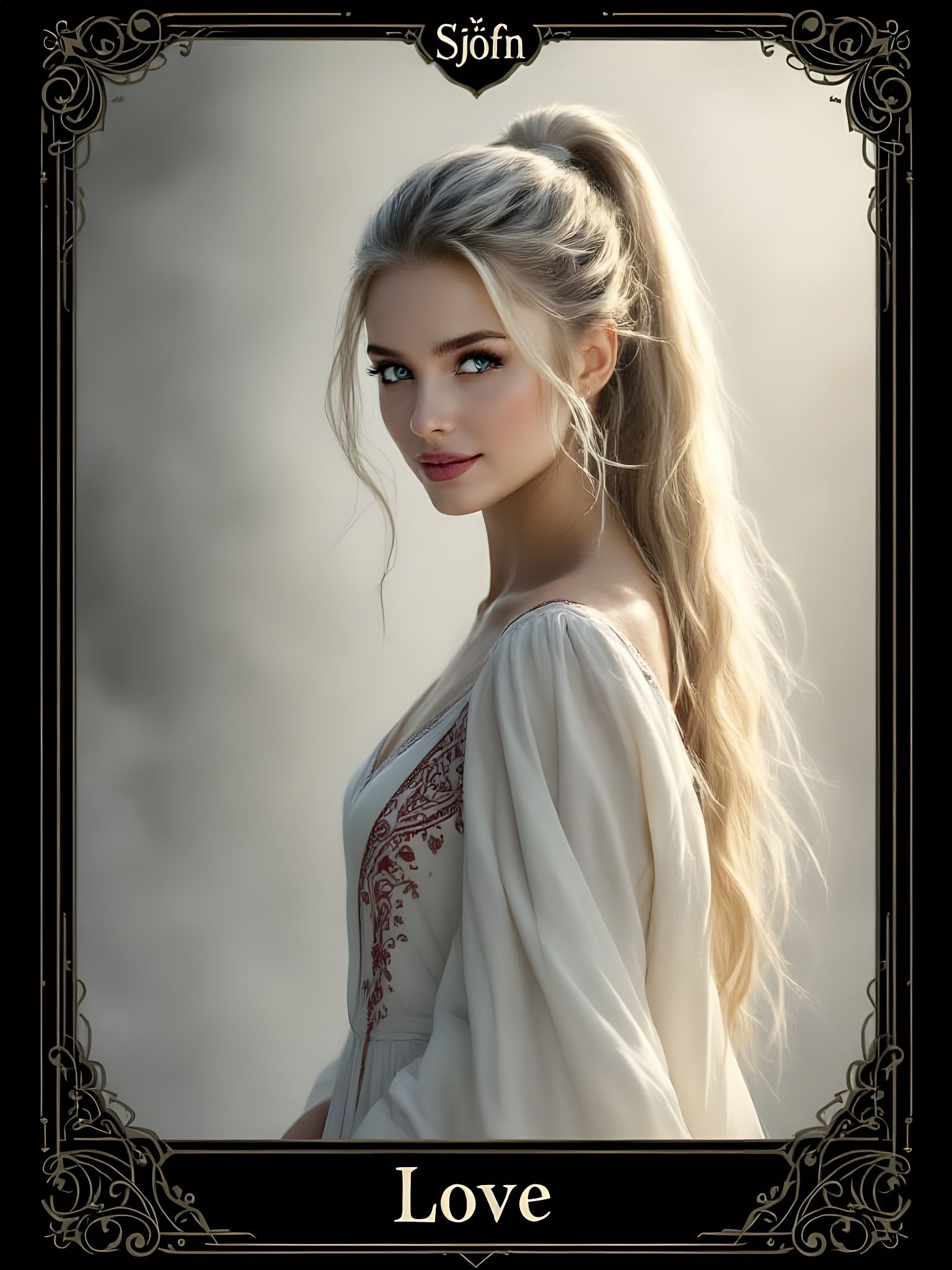 Norse Goddess of Love in Tarot Card Illustration