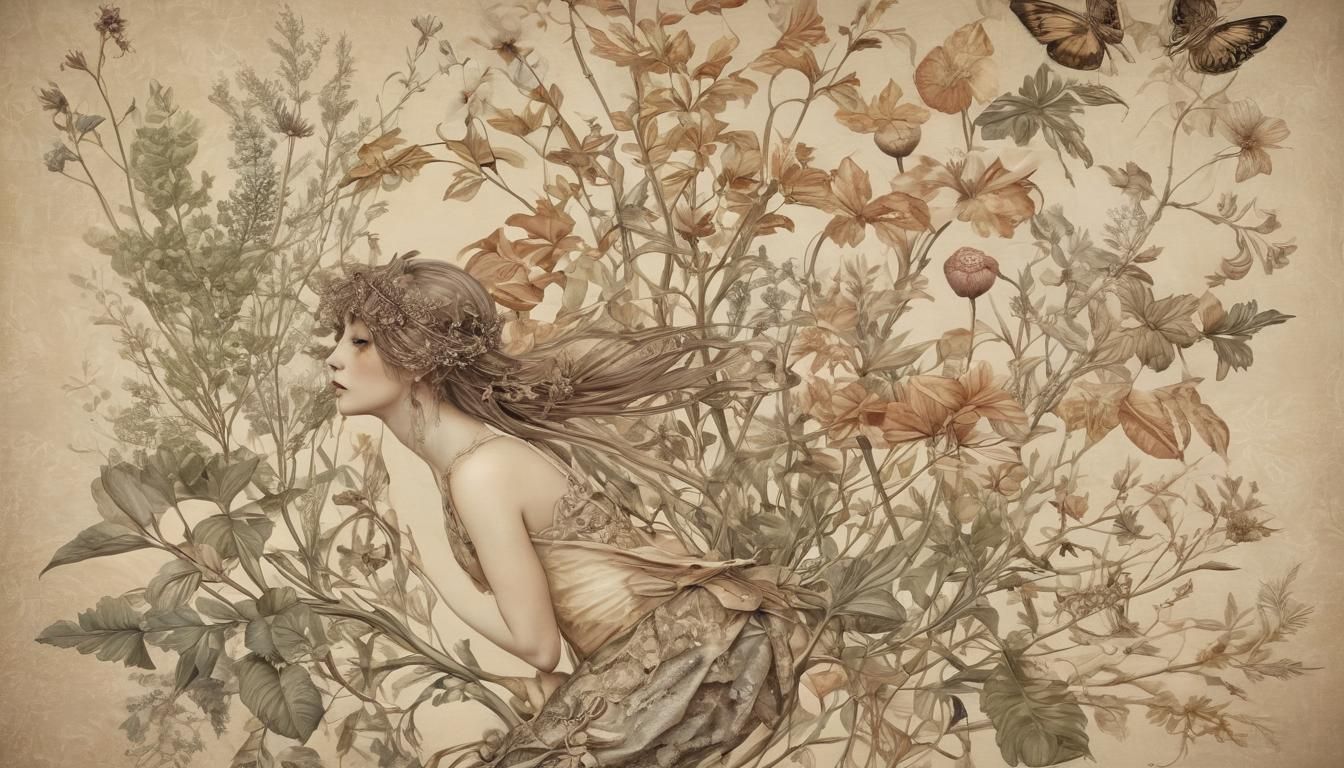 Botanical Art in Victorian Style