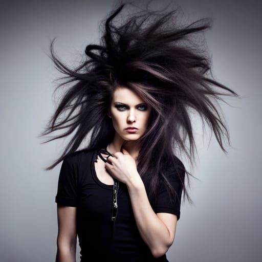 Punk Rock Girl with Massive Hair