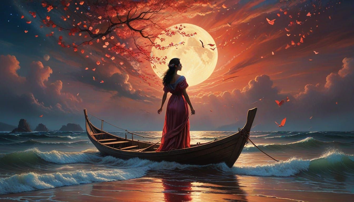 Ethereal Dreamscape in Vibrant Colors and Iridescent Hues