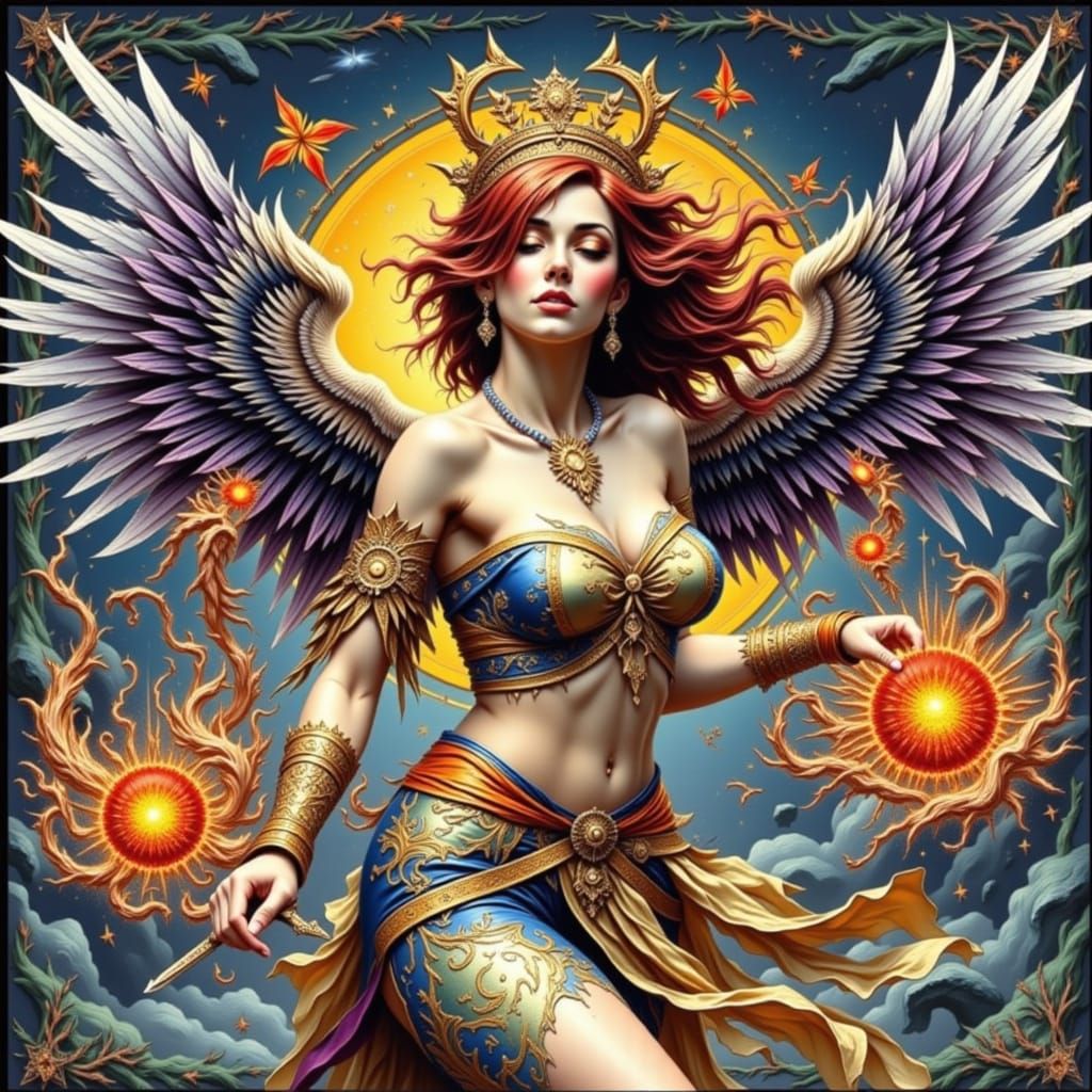 Majestic Angel Warrior in Dynamic Pose