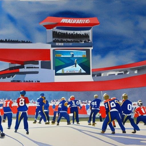 Impressionist Sports Fan Art in Gouache Style