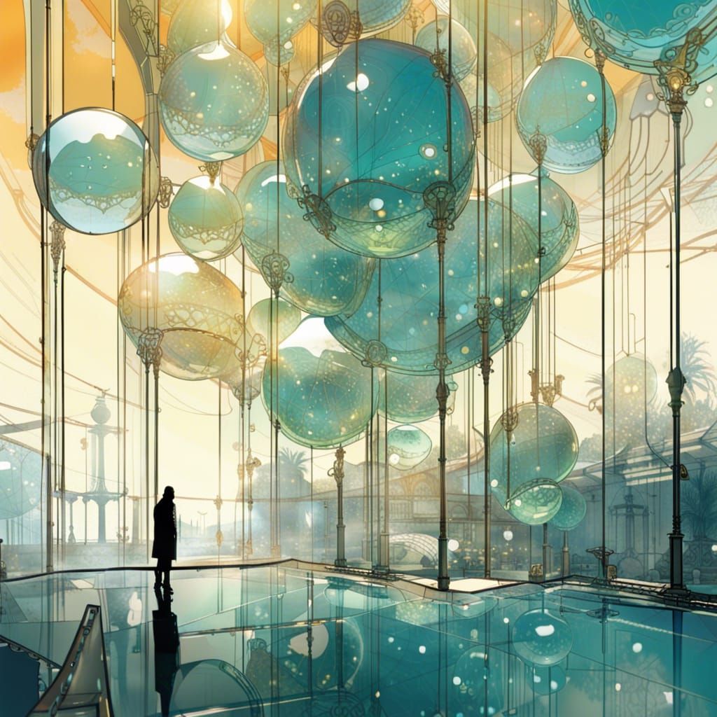 Sci-Fi Glass Palace with Art Nouveau Details