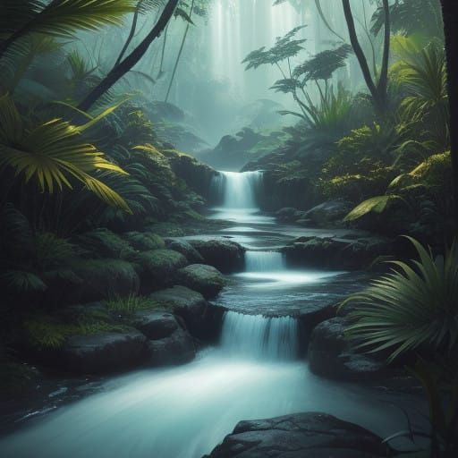 Lush Tropical Goddess Rejuvenates in Crystal Clear Waters