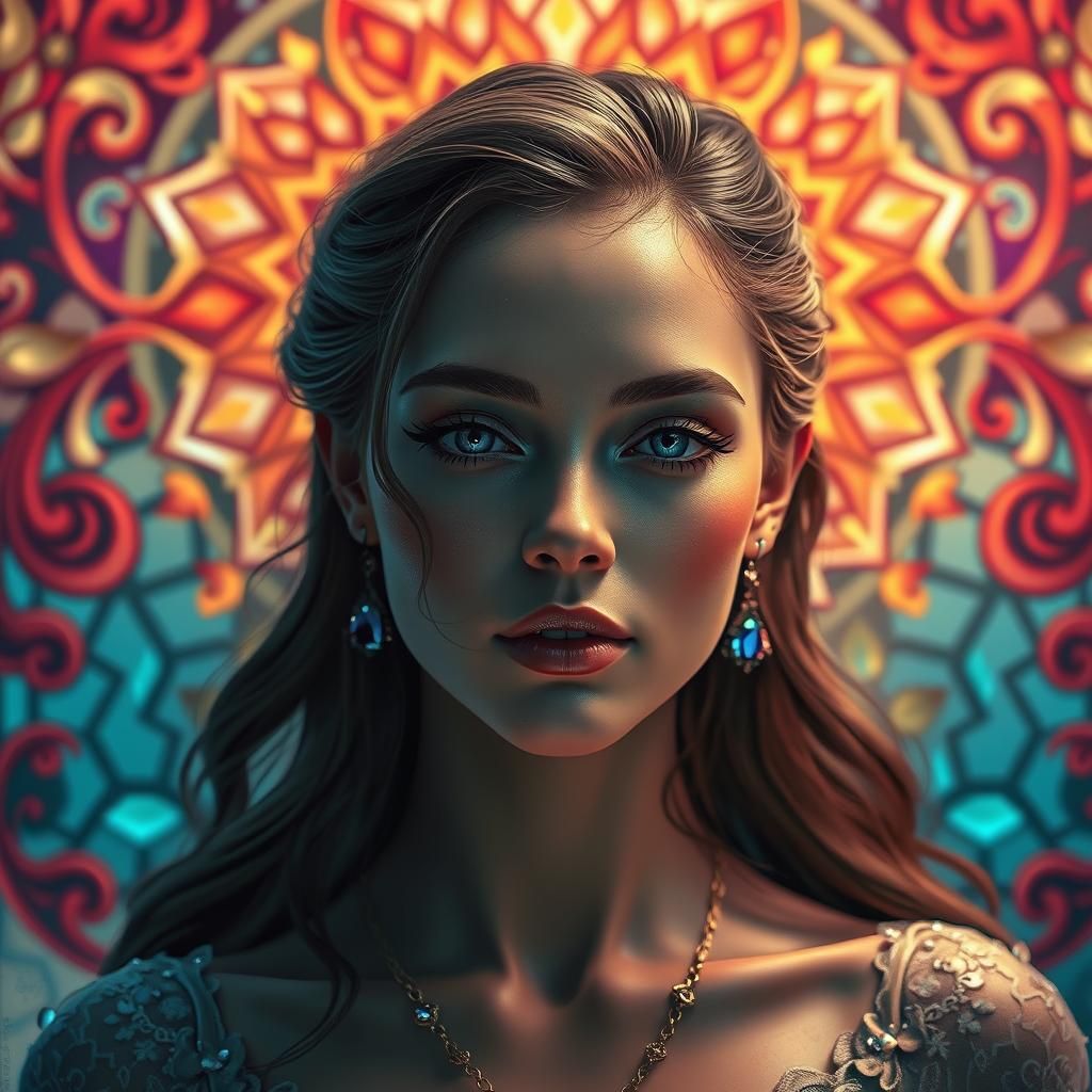 Ethereal Beauty Portrait in Art Nouveau Style