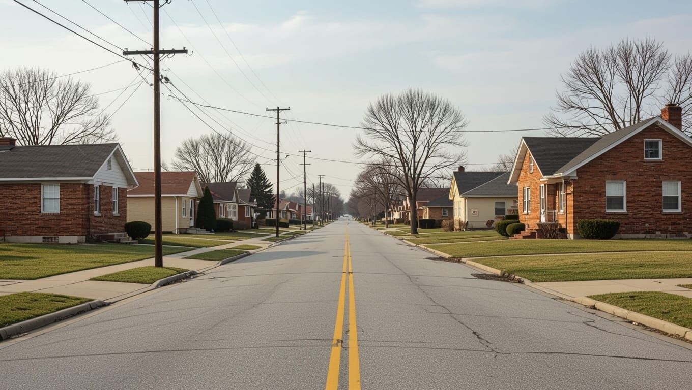 Idyllic 1950s American Suburb in a Forgotten Era