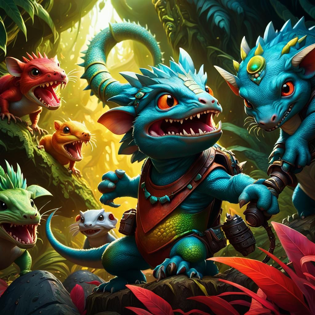 Schizoid Lizard-Rats Attack Chibi-Eater in Wonderland