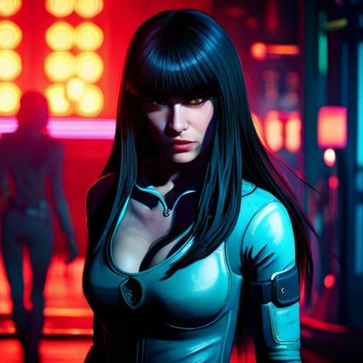 Steampunk Woman in Cyberpunk 2099 Style