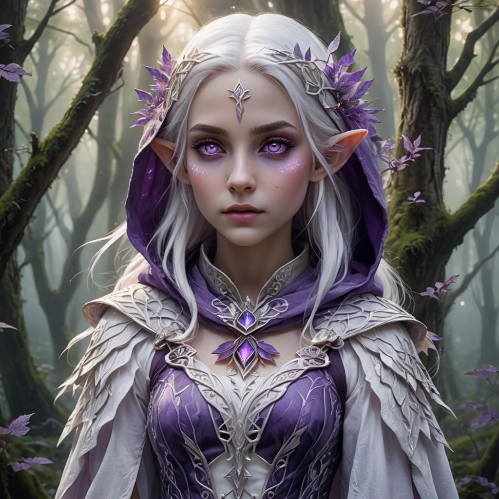 Ethereal Elf Portrait in Mystical Forest