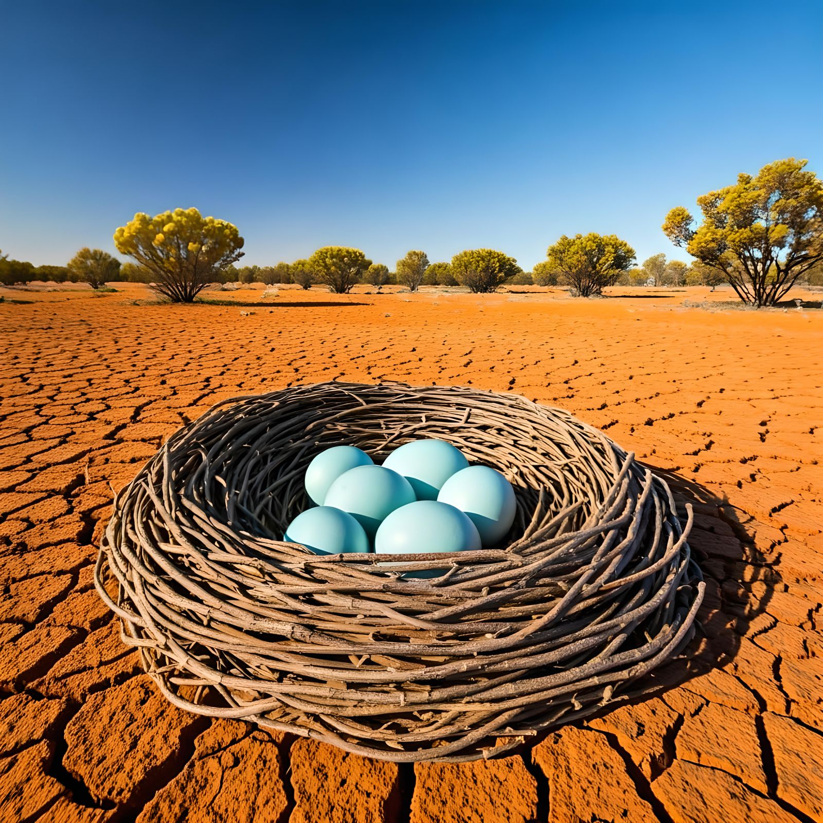 Emu Nest in Australian Outback Landscape Photography