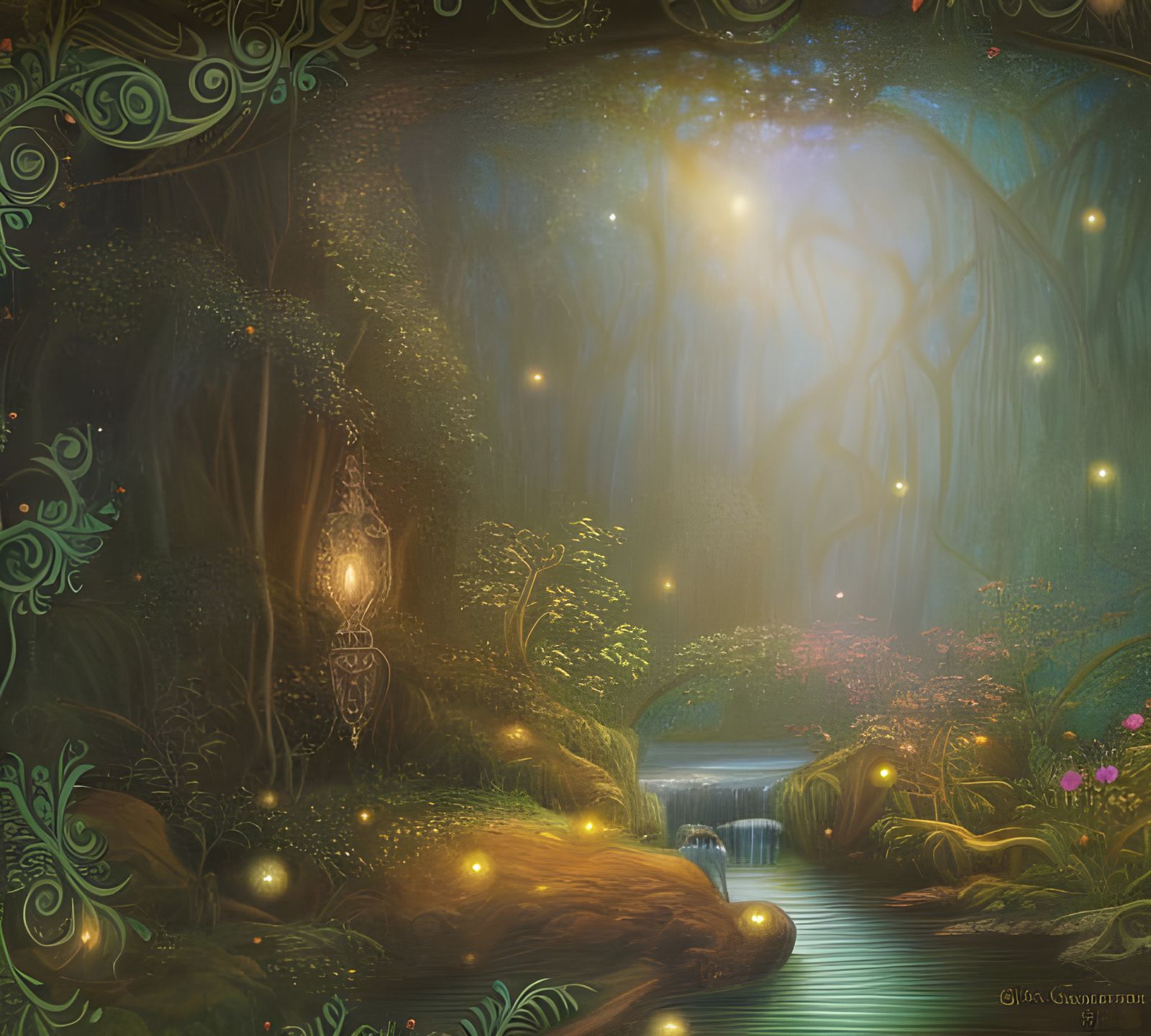 Magical Amazon Rainforest in Rococo Storybook Style
