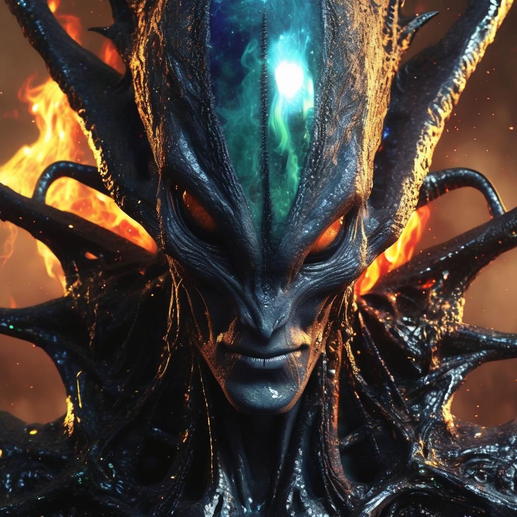 Close-up of alien face