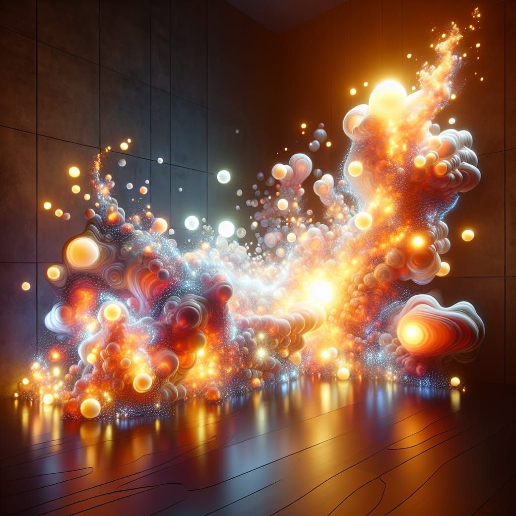 Radiant Light Dances Through Molten Glass Abstract