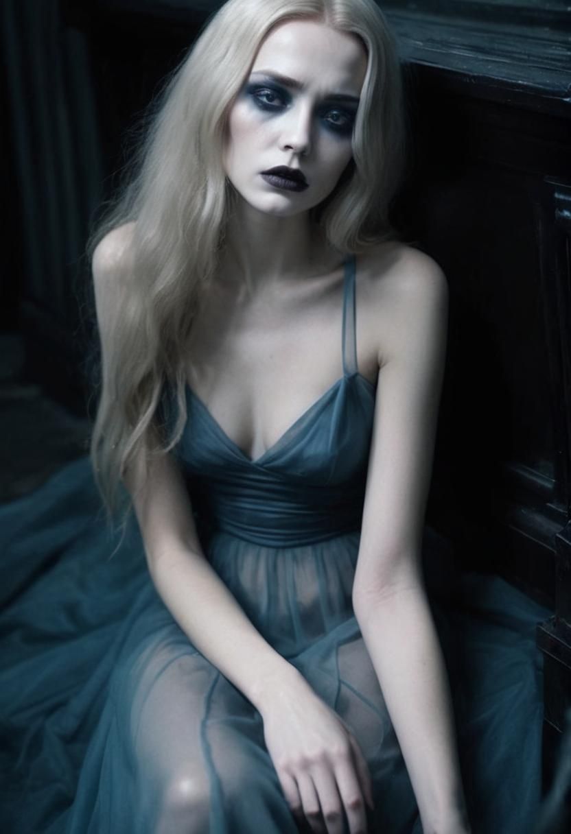 Film Noir: Weeping Model in Coffin