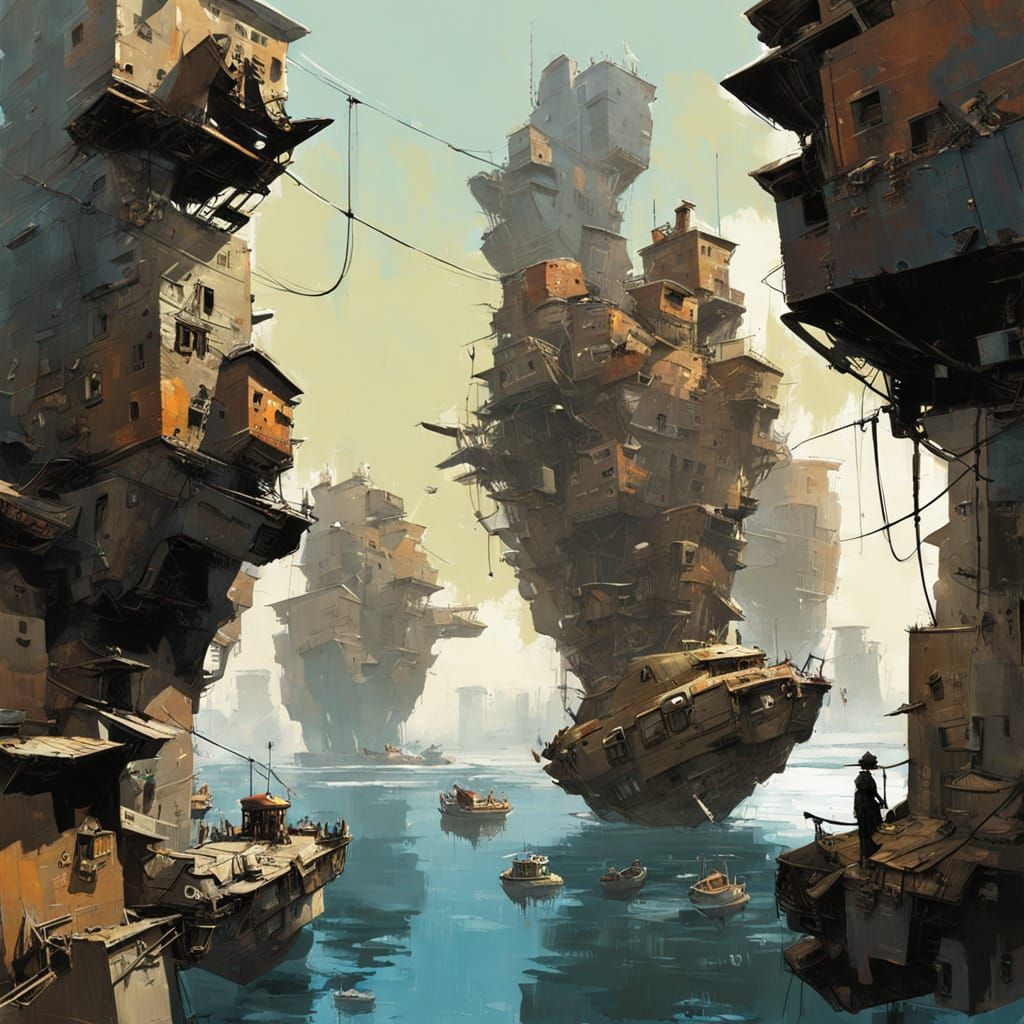 Fantasy City on a Serene Island