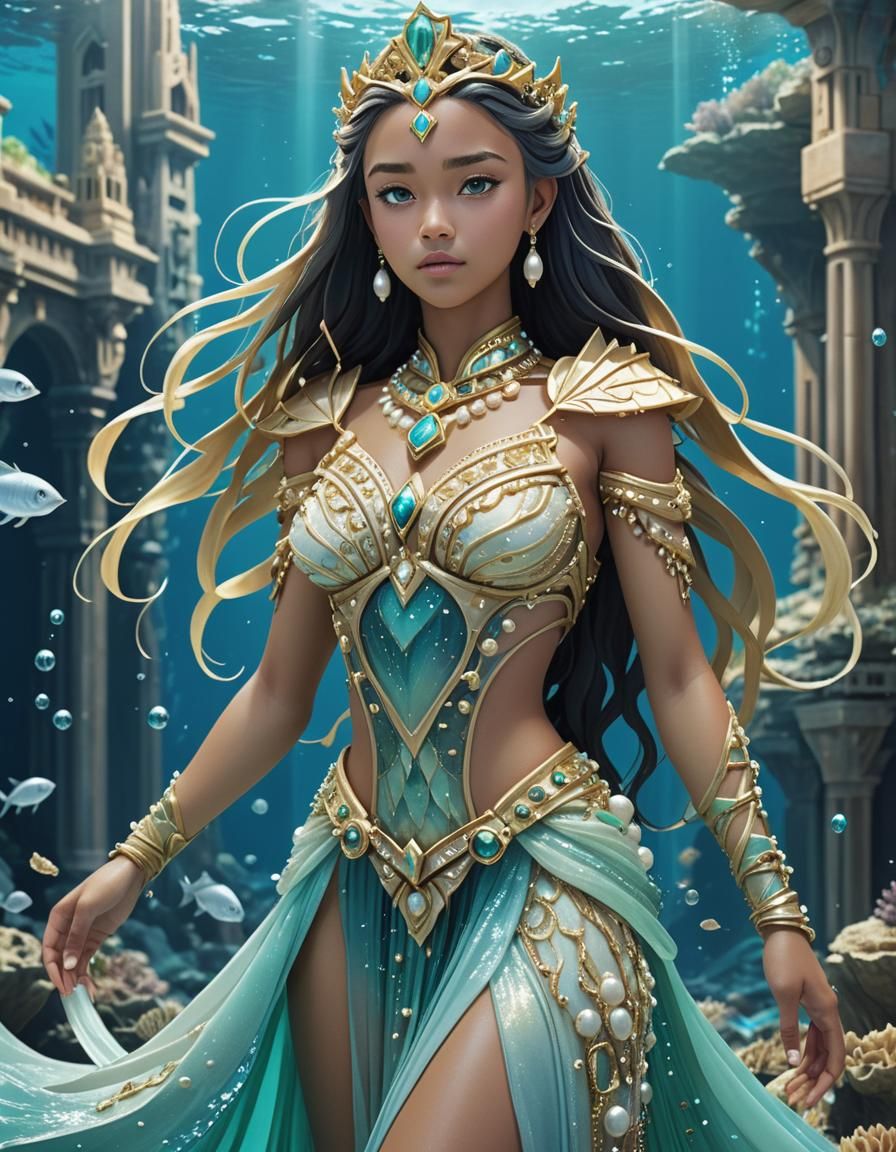 Anime Princess Kiva of Atlantis in 3D Art