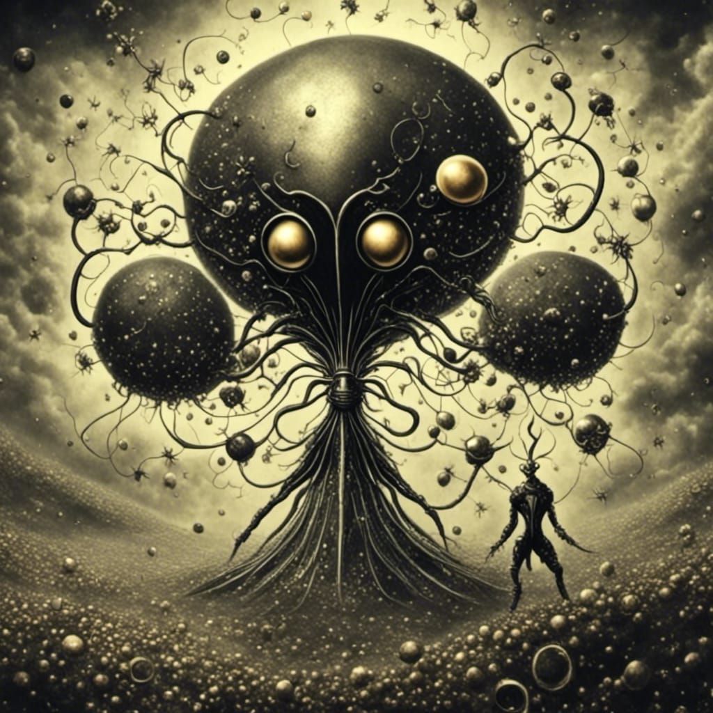 Alien Rides Electron Around Atomic Nucleus