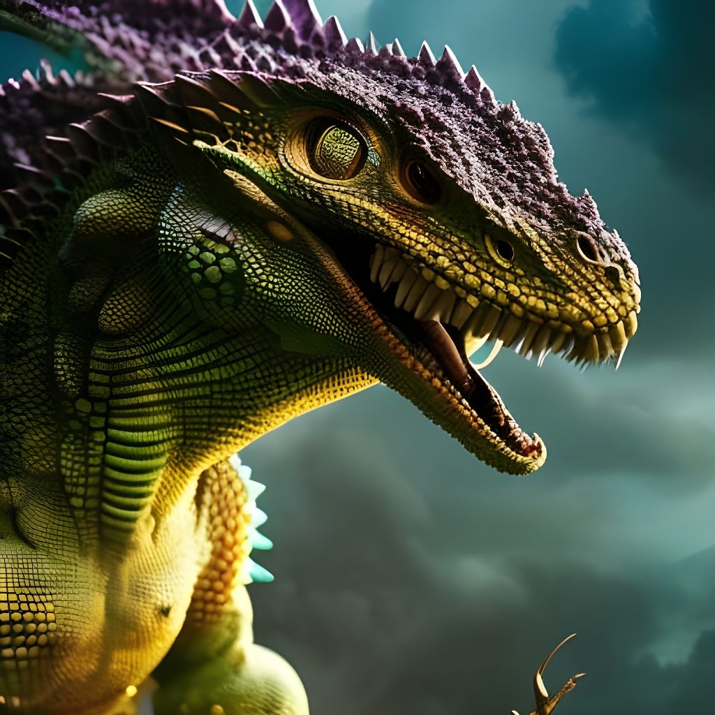 Intricate Grandfather Lizard Hill Troll in Fantasycore Art