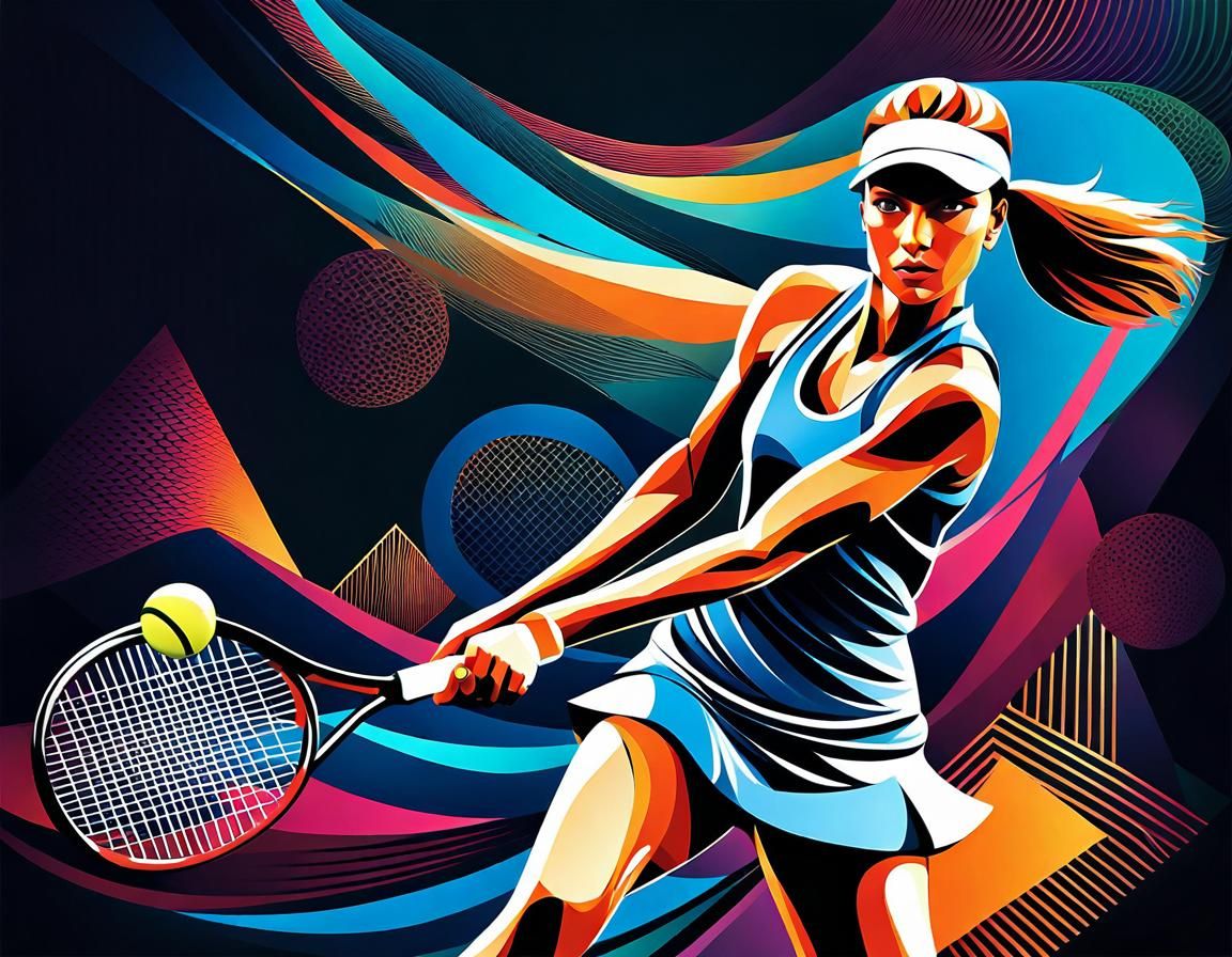 Elegant Tennis Player with Abstract Swing