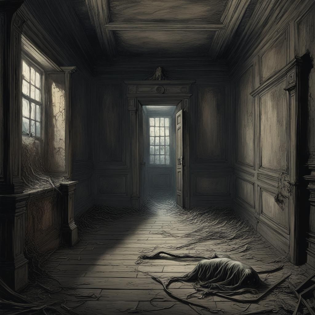 Terrifying House of Souls in Dark Fantasy Style