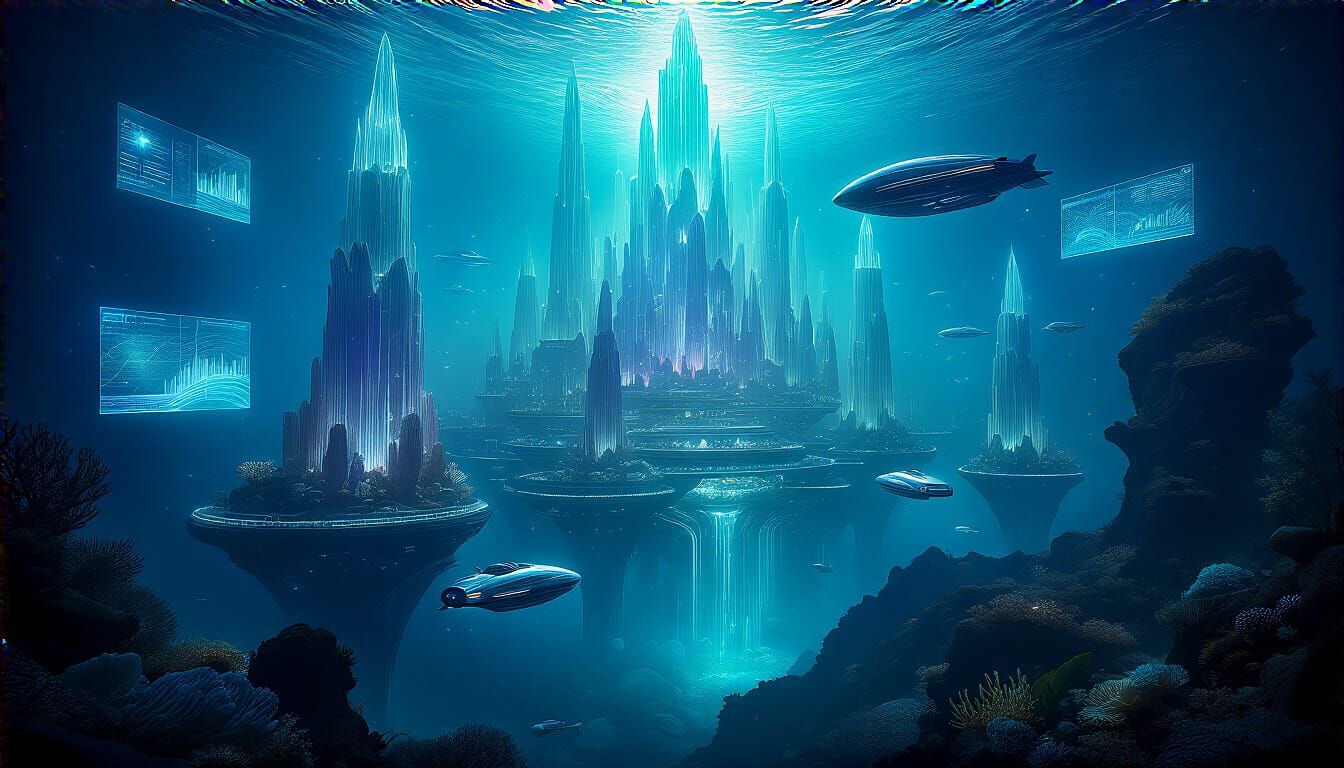Bioluminescent Atlantis: A Futuristic Underwater Metropolis
