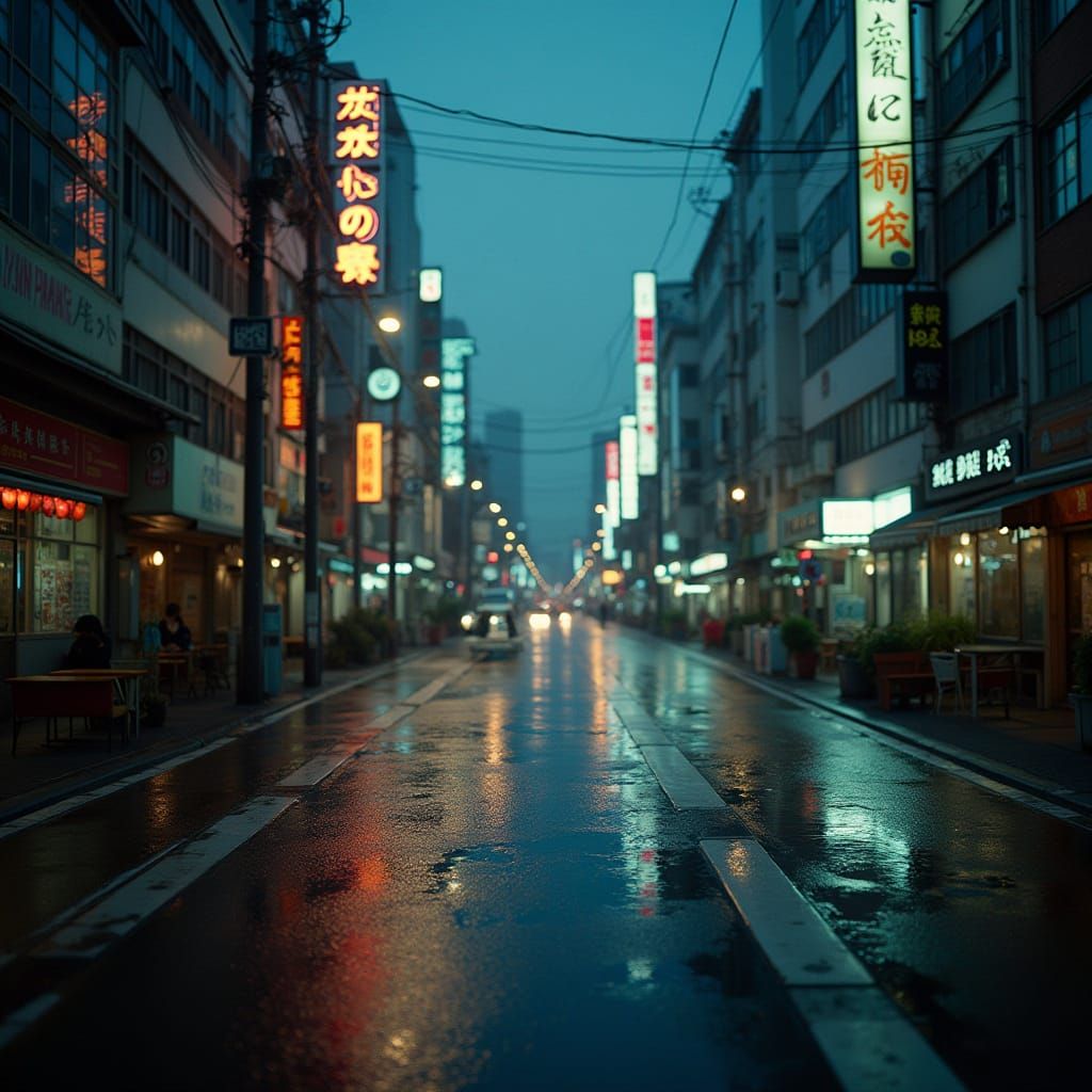 Epic Tokyo Cityscape at Dusk in a Cinematic Film Style