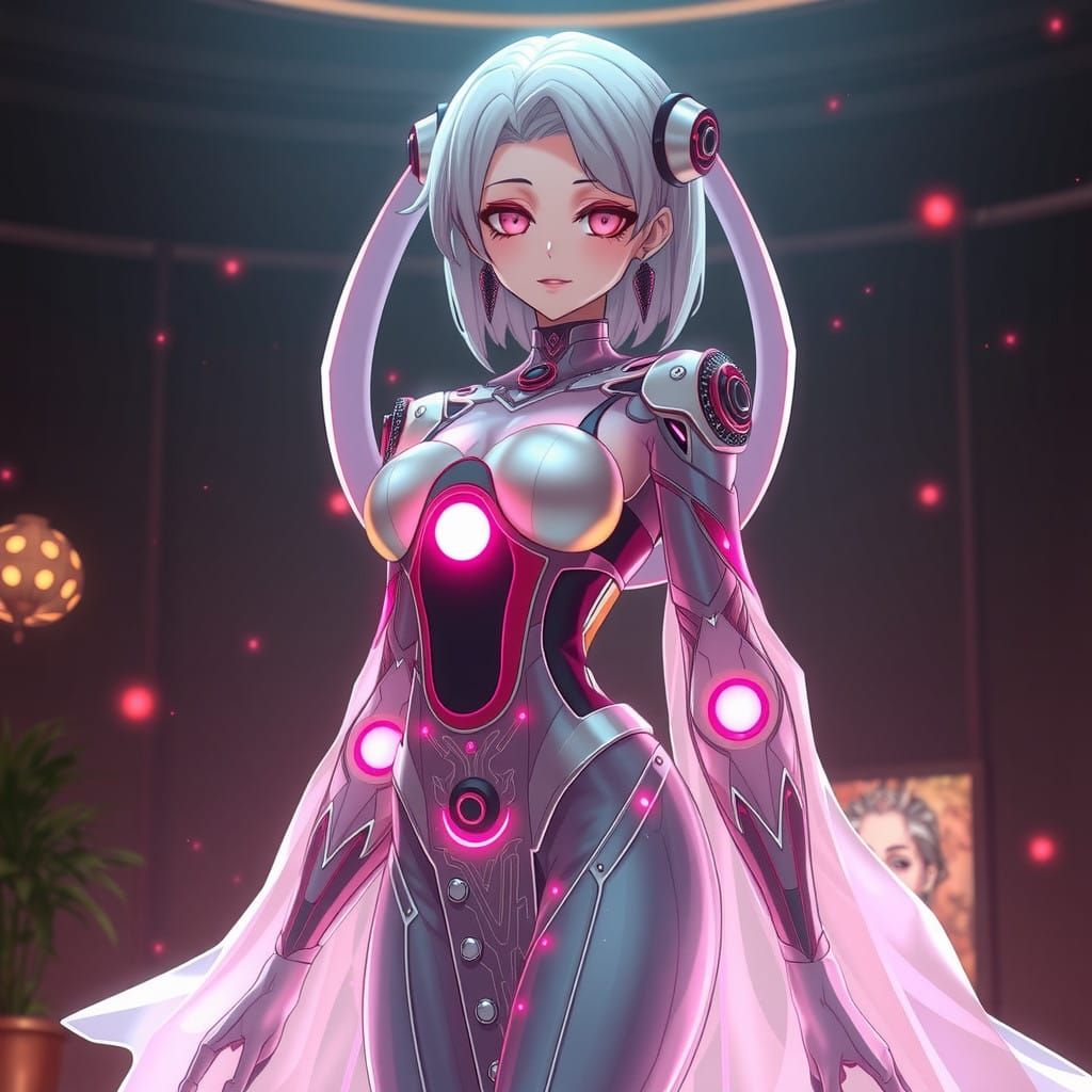 Sultry Anime Nuclear Reactor in Elegant Crystal Shell