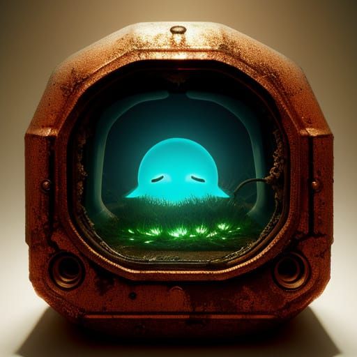 Cute Alien Battle Vehicle in Lomographic Style