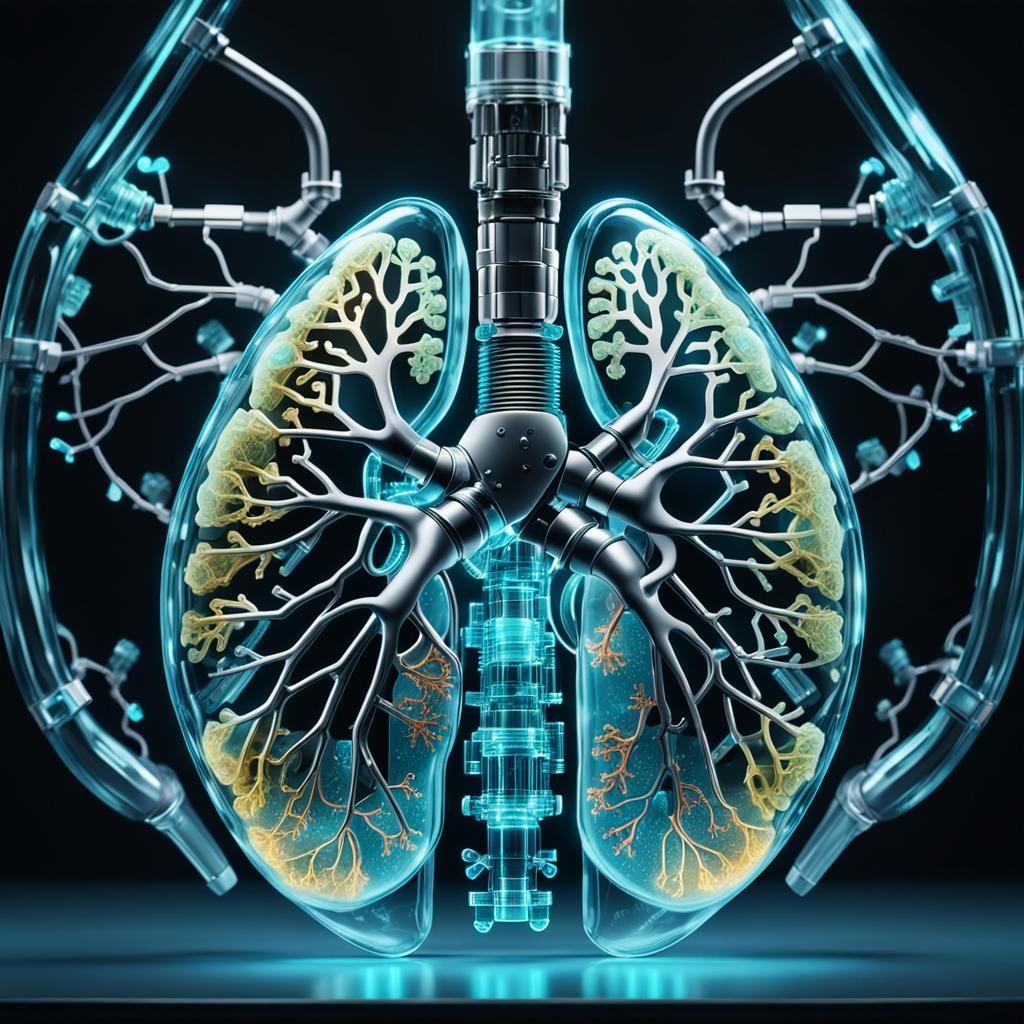Glass Lungs with Bioluminescent Nano Components
