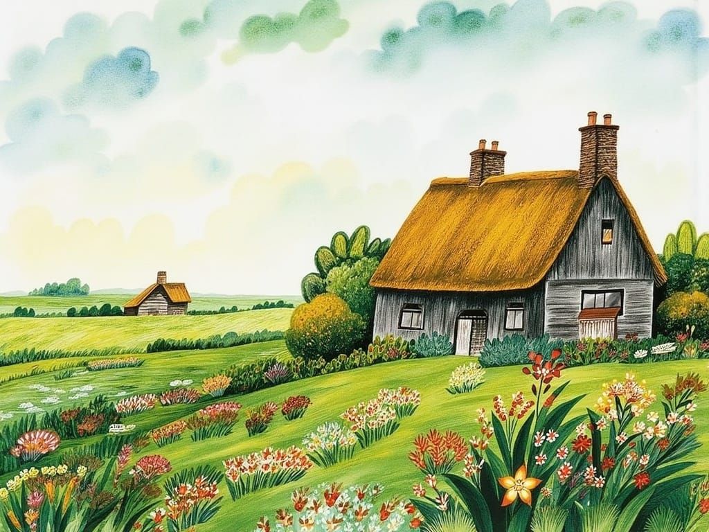 Whimsical North Frisian Cottage in Vibrant Spring Garden