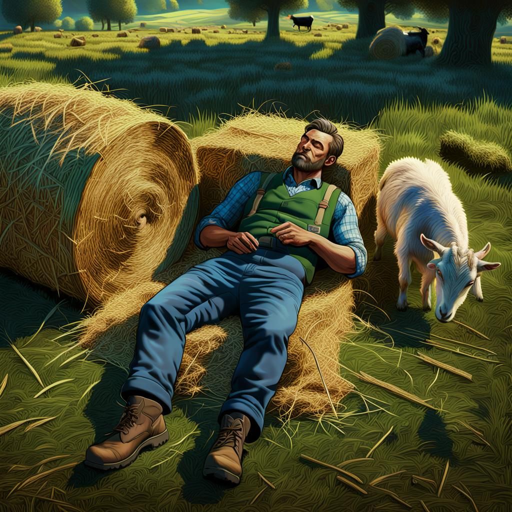 Gothic Farmer in Whimsical County Landscapes, Inspired by Ki...