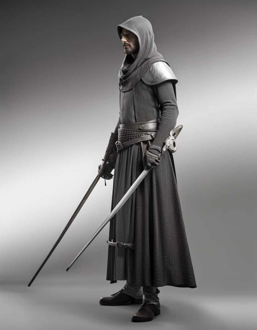 Detailed Pencil Sketch of Medieval Archer