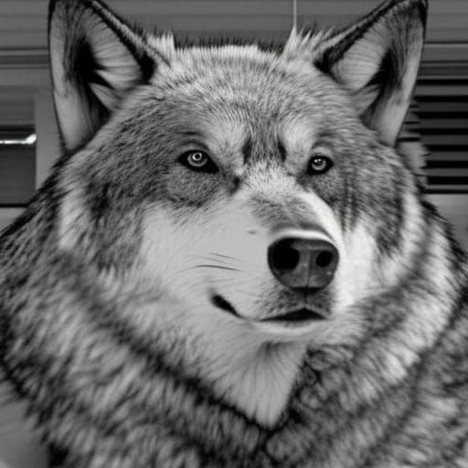 Disproportionate Wolf Head: A Study in Contrast