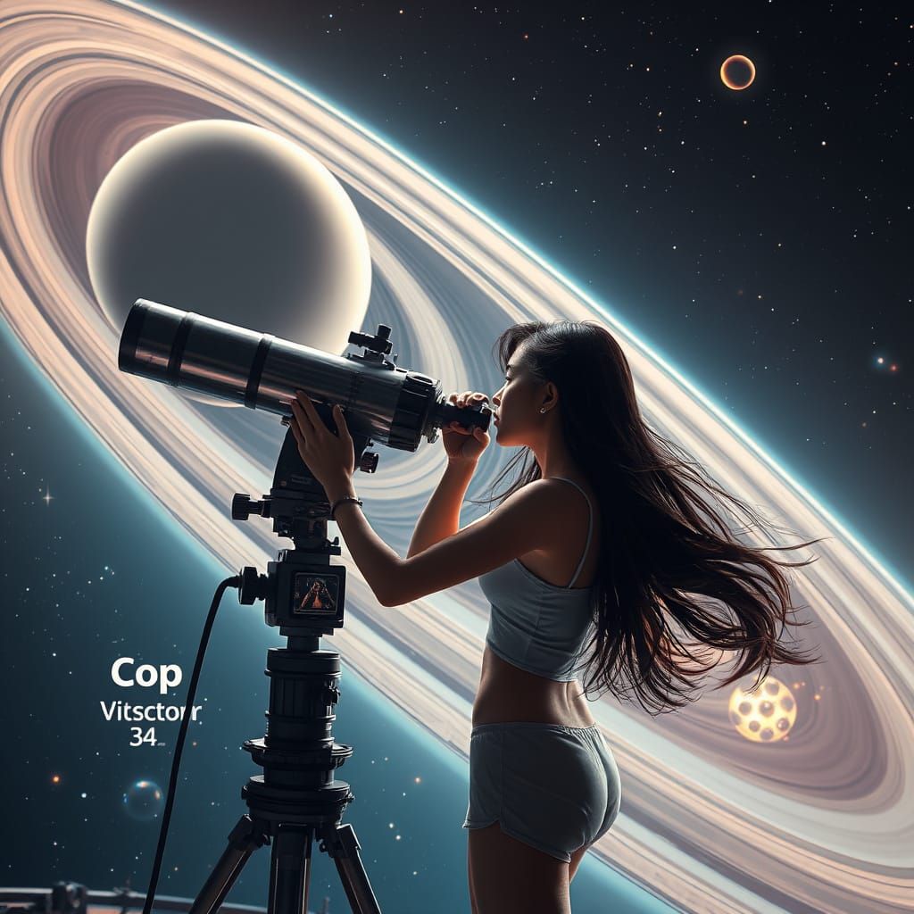 Celestial Observatory Amidst Saturn's Rings