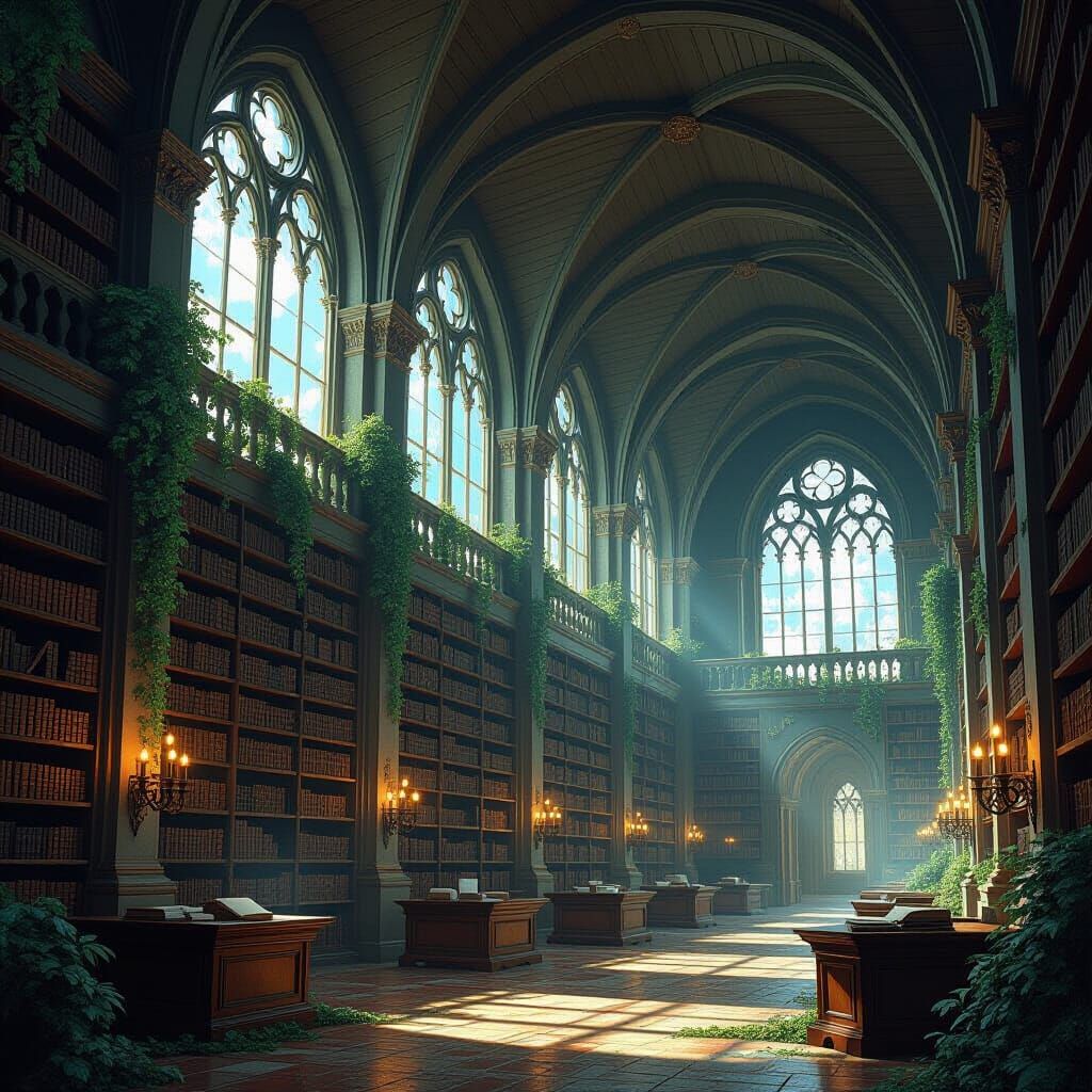 Colossal Ancient Library of Forgotten Tomes
