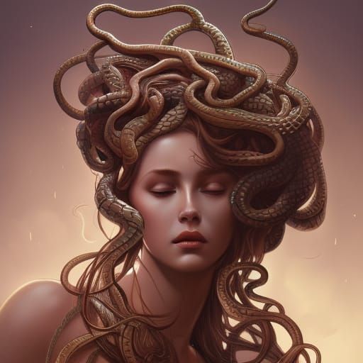 Medusa Portrait: Dynamic Lighting, Dark Fantasy Concept Art