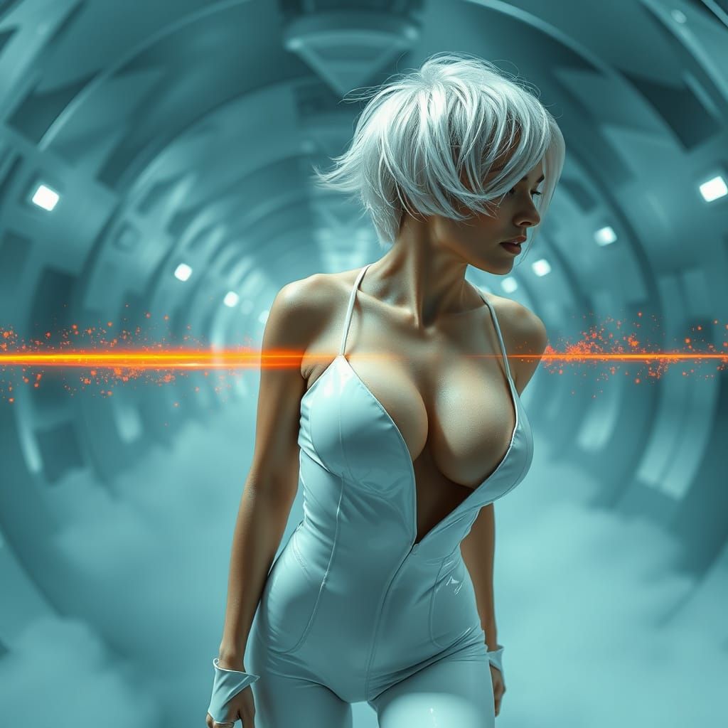 Wind Tunnel Model in Futuristic Sci-Fi Style