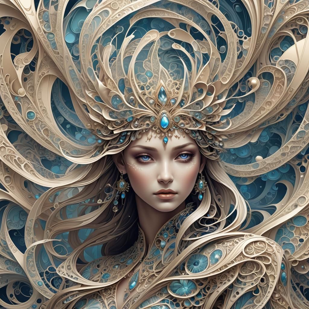 Princess of Infinite Dreamscape: Abstract Vector Art