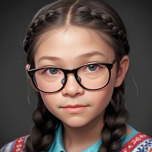 Girl with Braid Singing: Professional Portrait