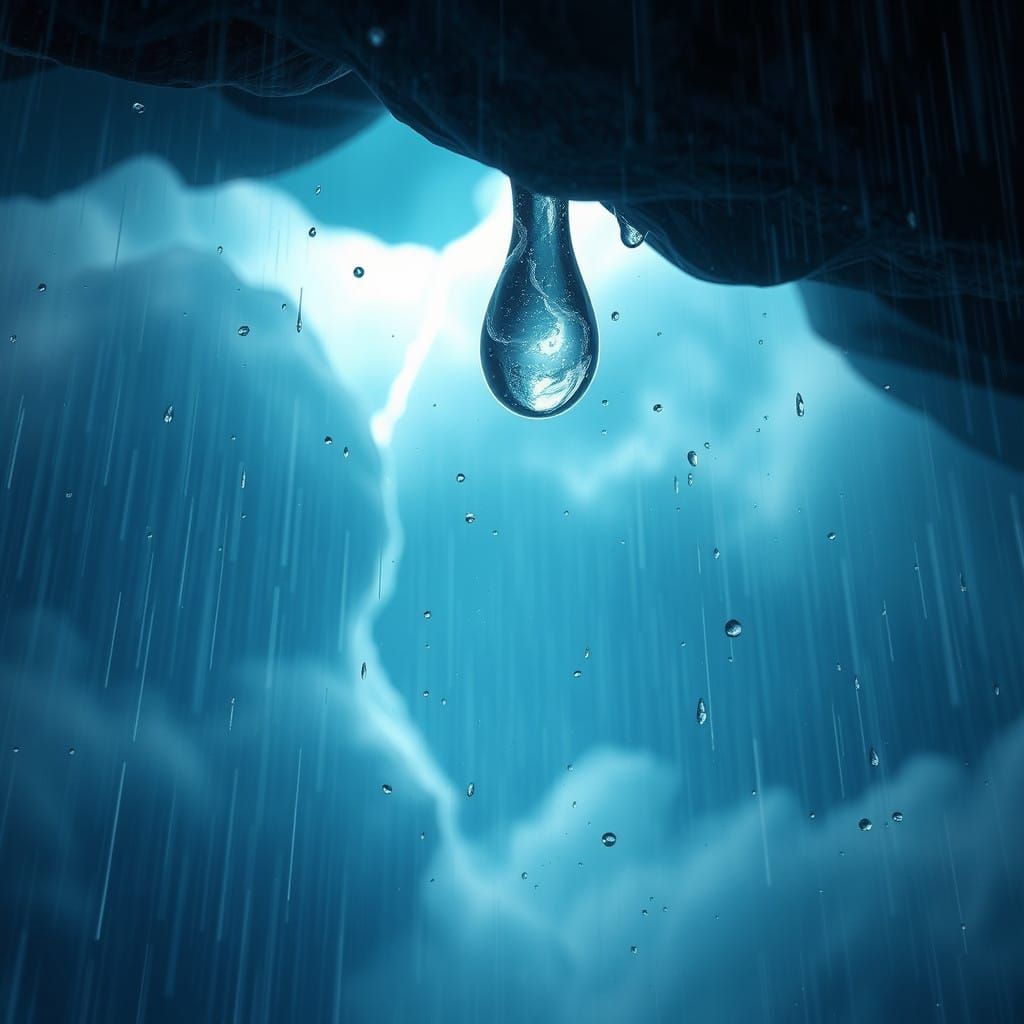Fantastical Storm Inside a Raindrop