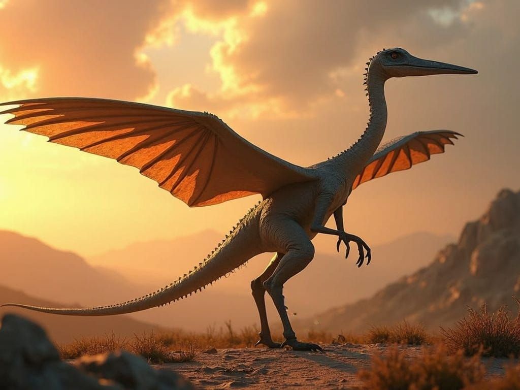 Majestic Quetzalcoatlus Soars Through Late Cretaceous Skies...