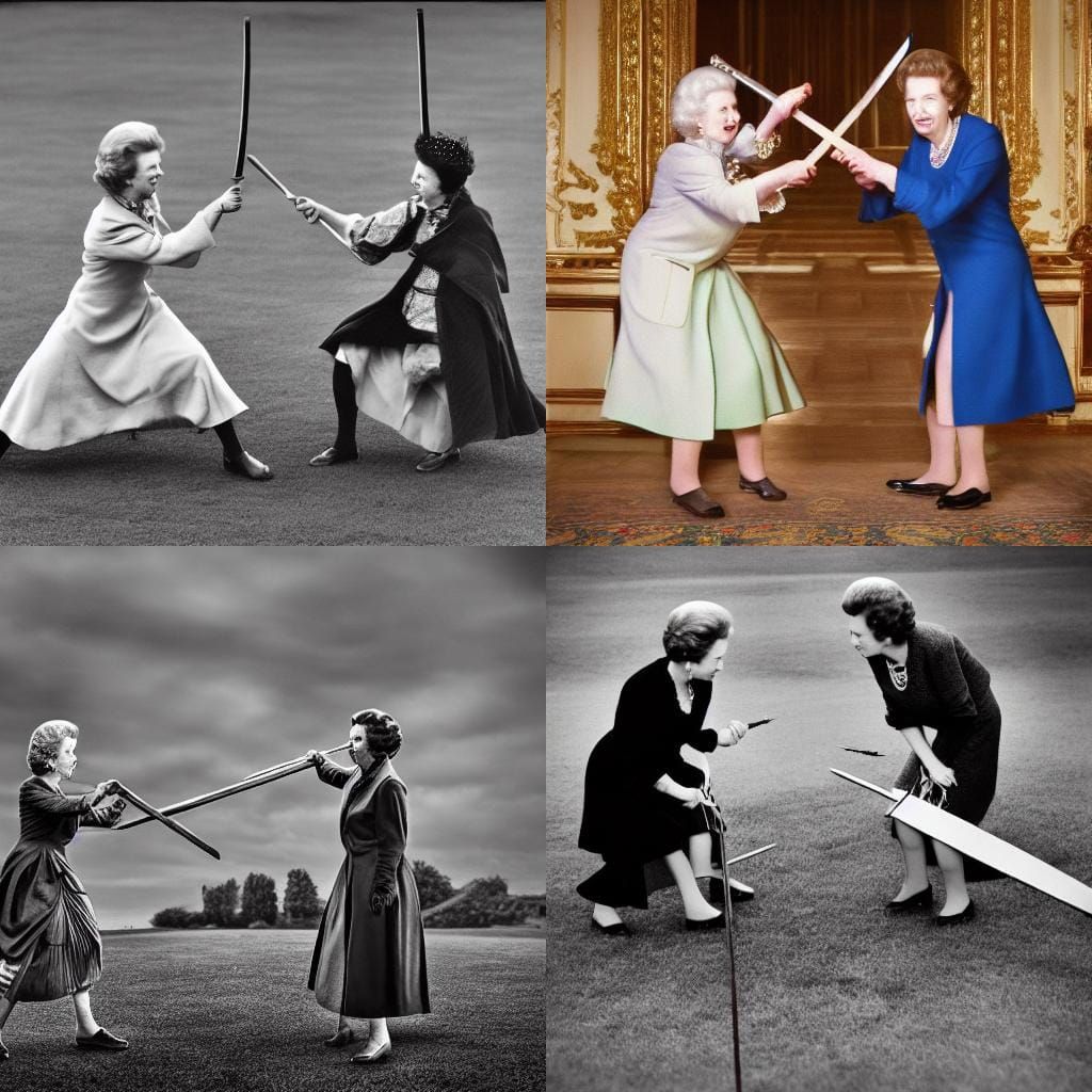 Queen Elizabeth vs Thatcher: Sword Fight in HDR