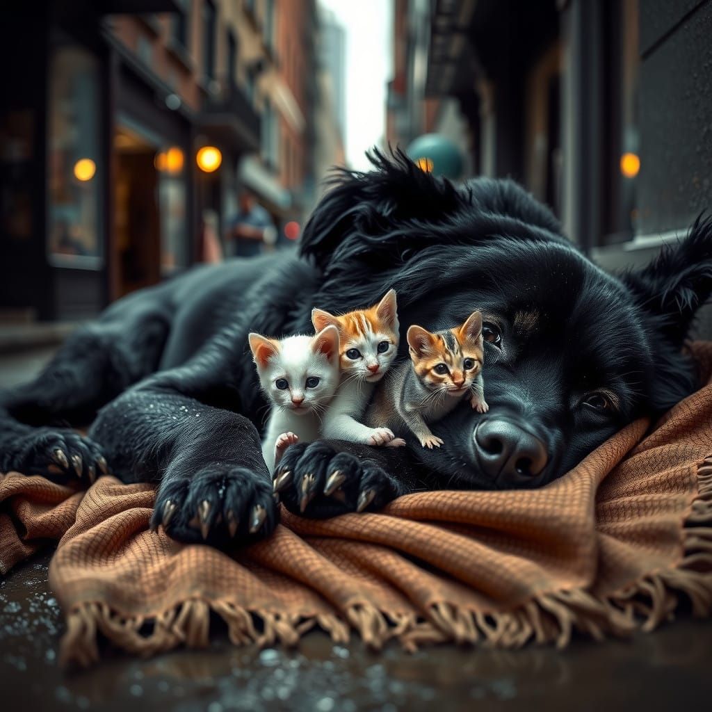 Warmth in the Rainy City Alley