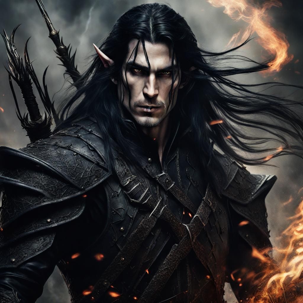 Elven Archer in Dark Fantasy Concept Art