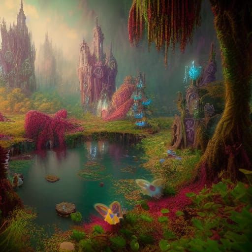 Whimsical Fairy Wonderland Concept Art