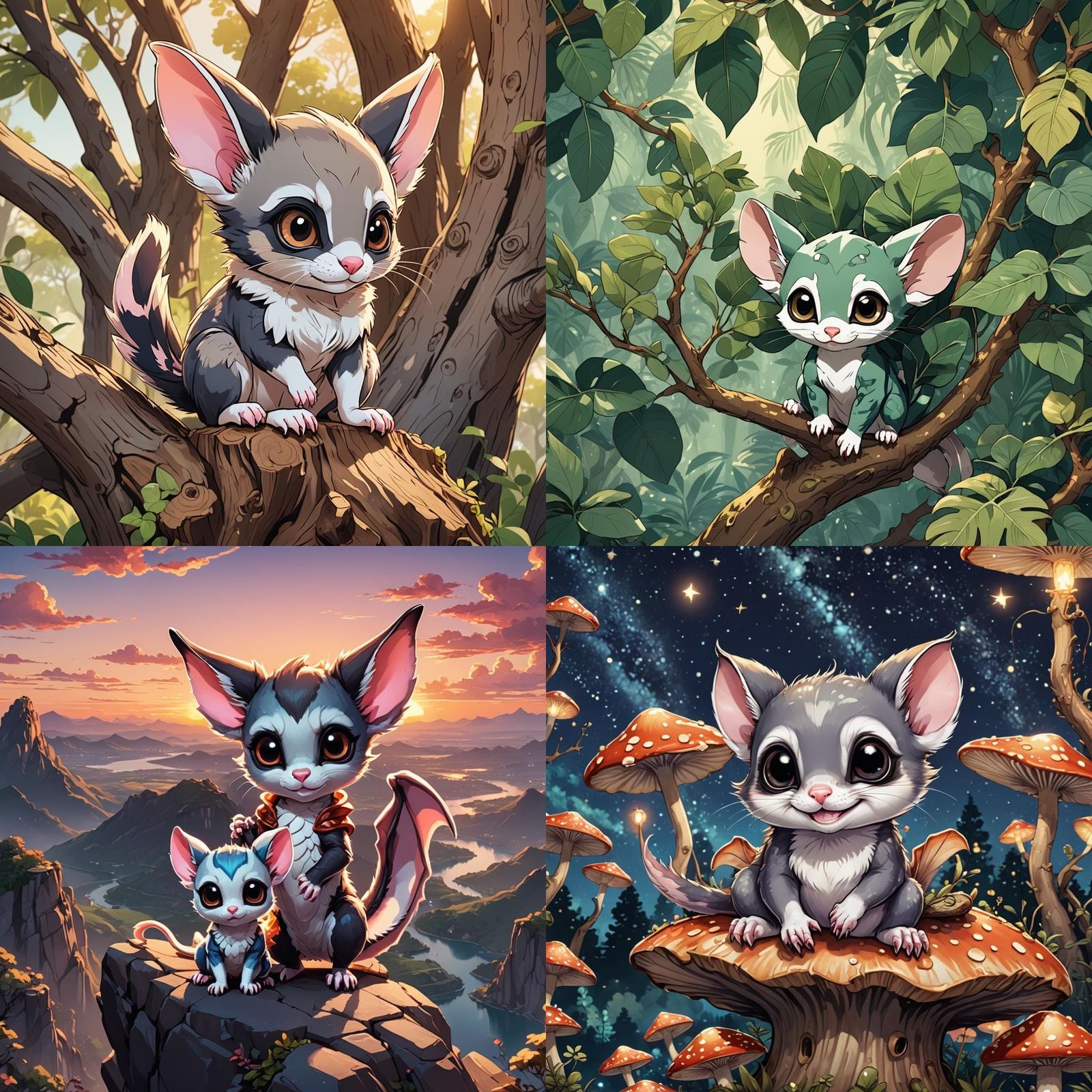 Chibi Dragon Sugar Glider: Anime Style Art