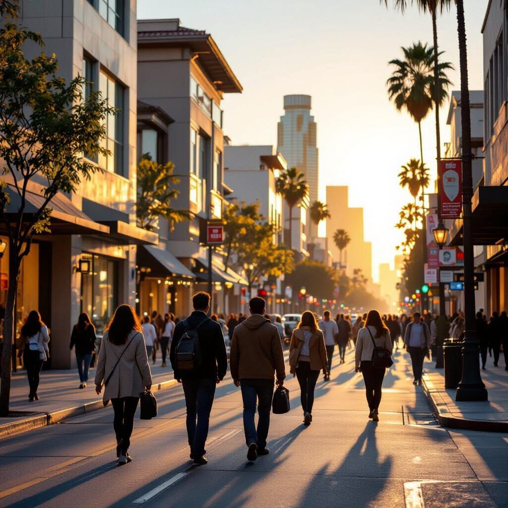 Golden Hour Los Angeles Street Scene