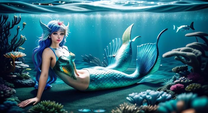 Biopunk Mermaid Goddess in Professional Photography Style