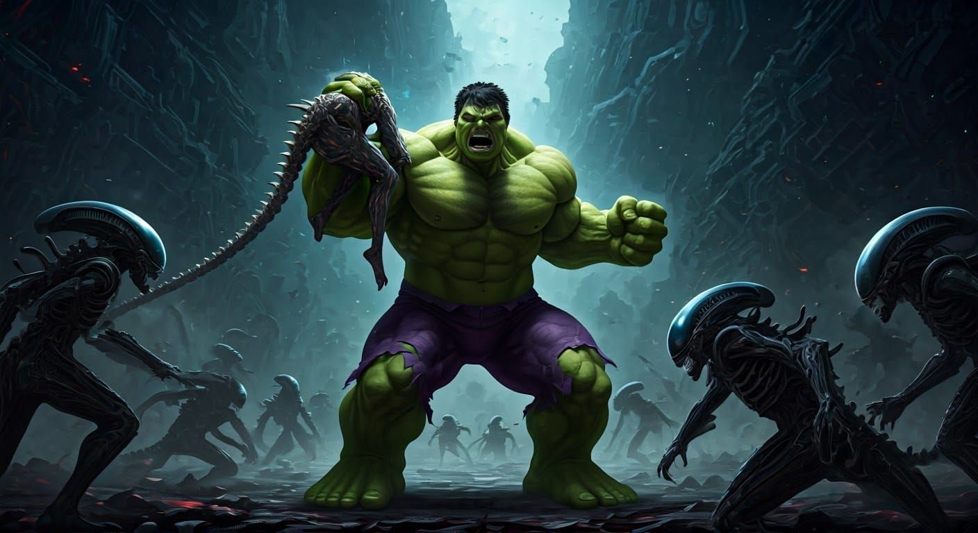 Deviant Hulk roaring: Come! And! Get Some!!